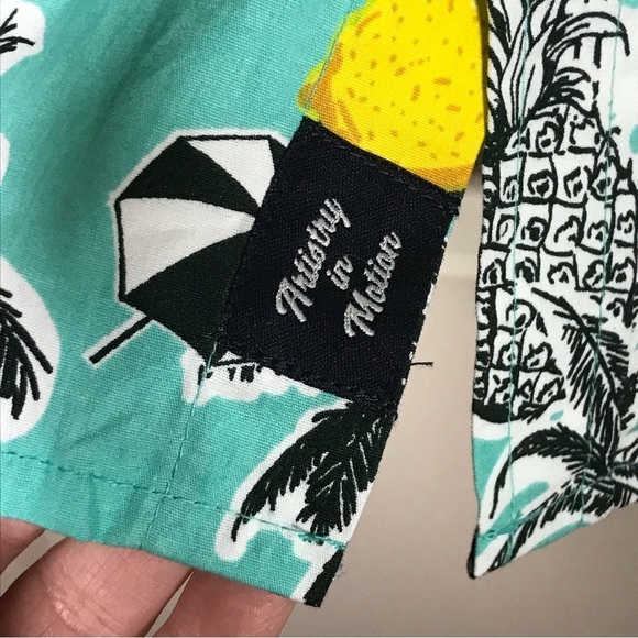 Artistry in motion Hawaiian printed island poplin shirt men’s size S slim fit - Picture 4 of 9